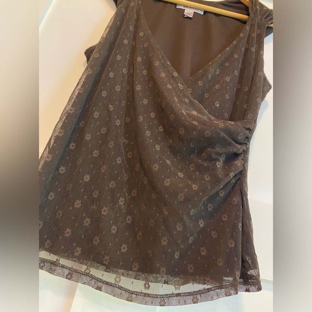 Nine West Dark Brown Sleeveless Blouse - Picture 7 of 7
